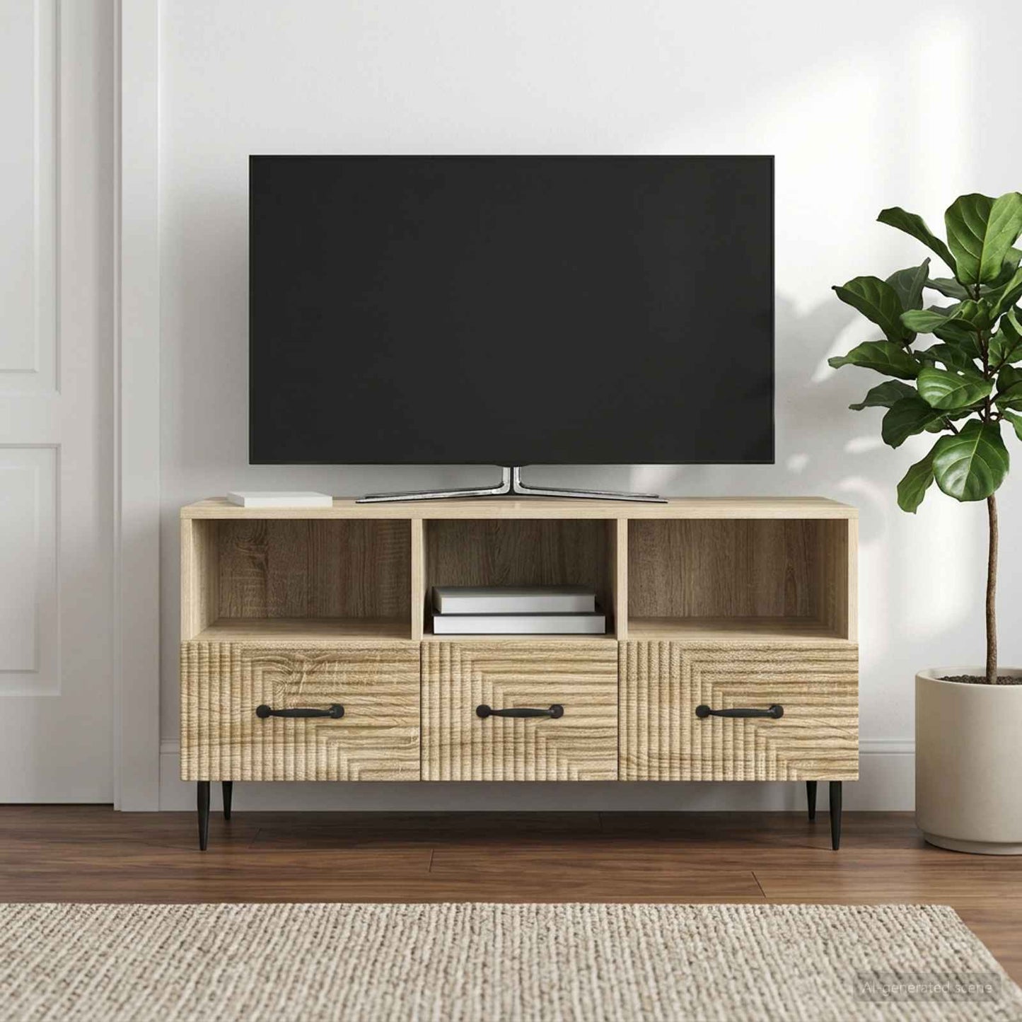 TV szekrény fiókkal Sonoma Tölgy 102 x 34,5 x 50 cm Szerelt Fa