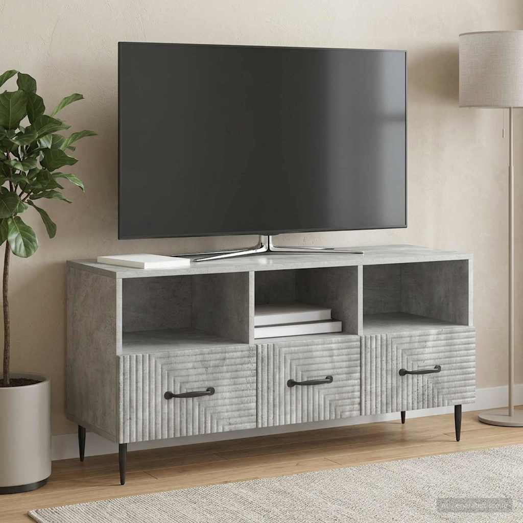 TV szekrény fiókkal Betonszürke 102 x 34,5 x 50 cm Szerelt Fa