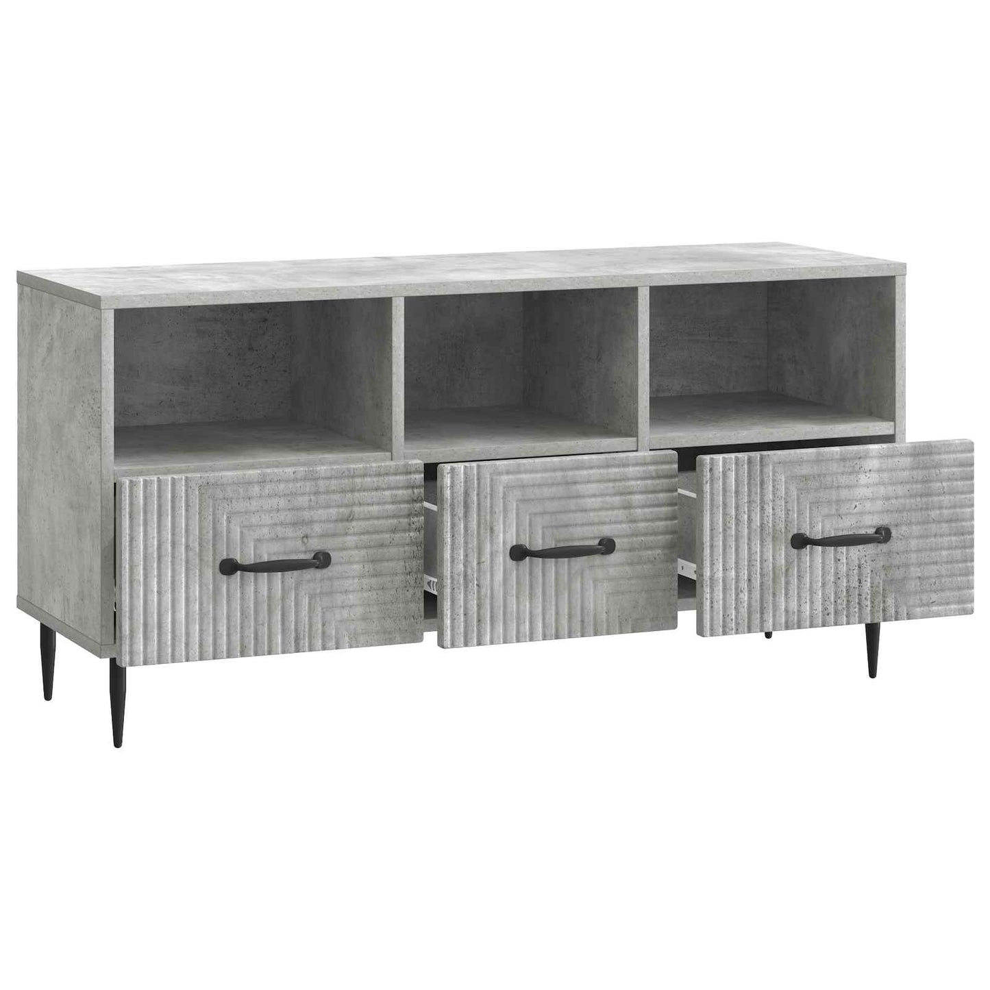 TV szekrény fiókkal Betonszürke 102 x 34,5 x 50 cm Szerelt Fa