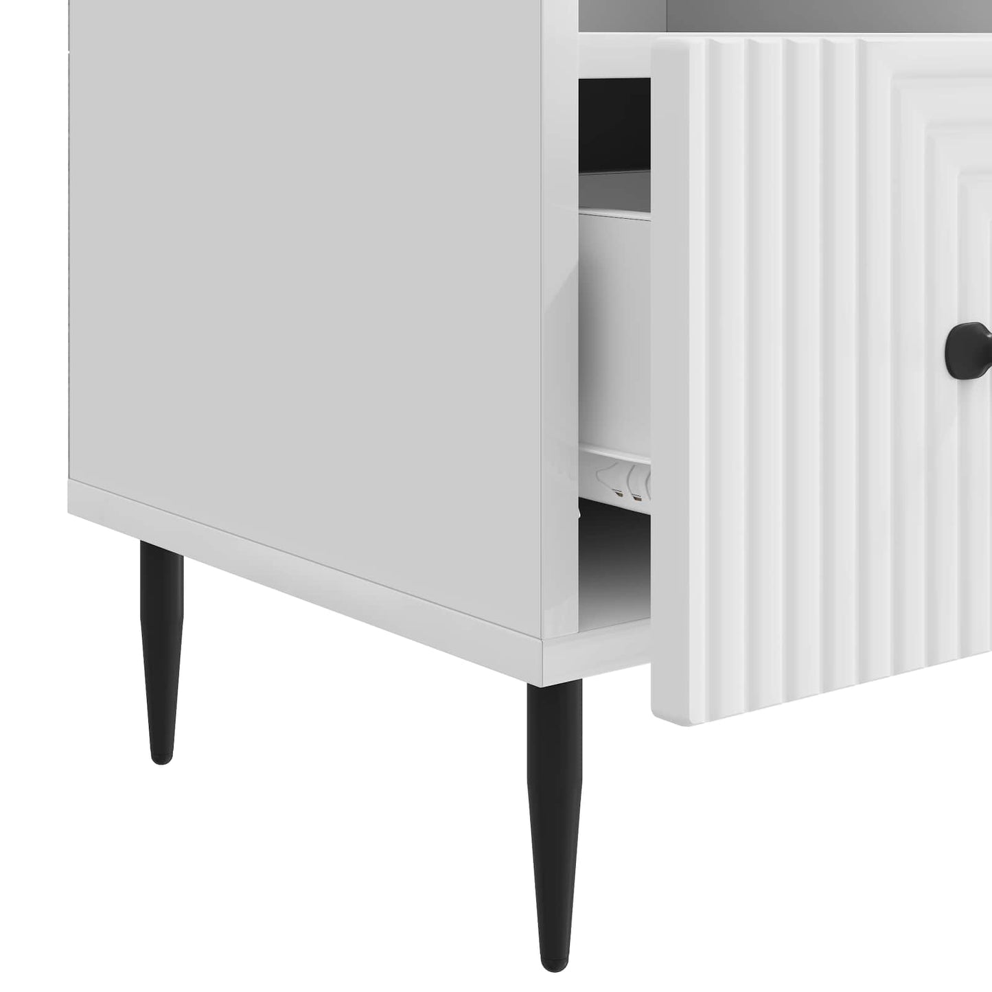 TV szekrény Magasfényű Fehér 102 x 34,5 x 50 cm Szerelt Fa