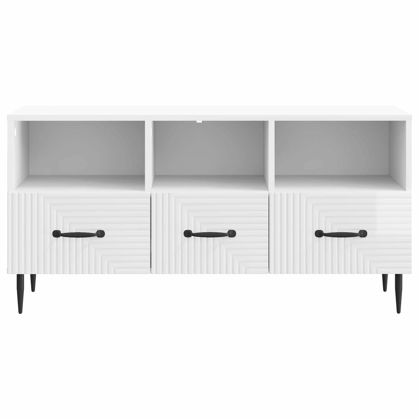 TV szekrény Magasfényű Fehér 102 x 34,5 x 50 cm Szerelt Fa