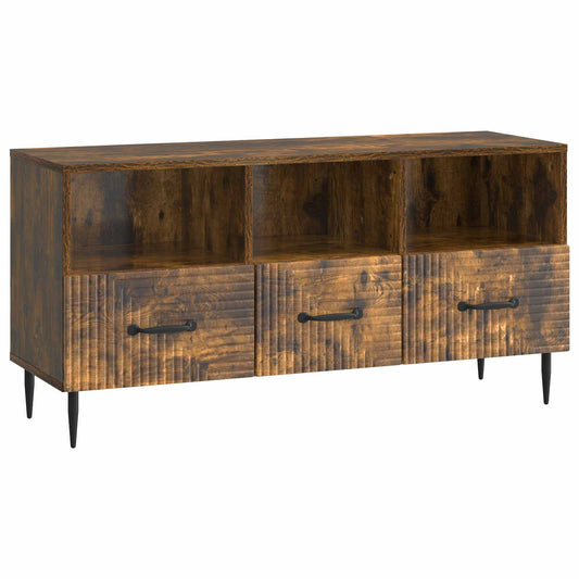 TV szekrény fiókkal Füstös Tölgy 102 x 34,5 x 50 cm Szerelt Fa