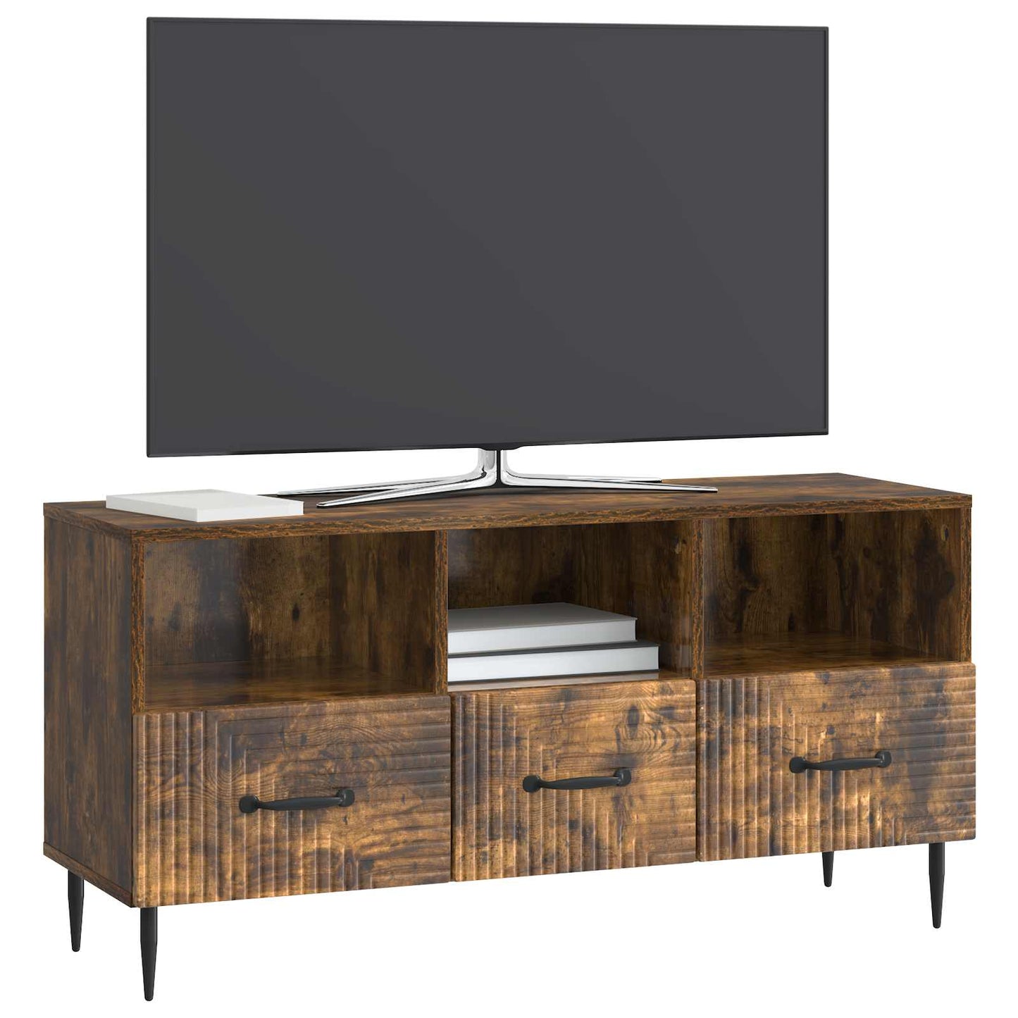 TV szekrény fiókkal Füstös Tölgy 102 x 34,5 x 50 cm Szerelt Fa