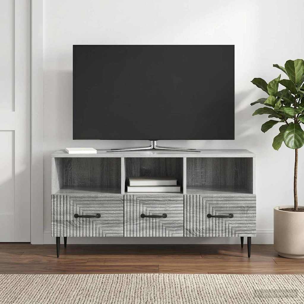 TV szekrény fiókkal Szürke Sonoma 102 x 34,5 x 50 cm Szerelt Fa