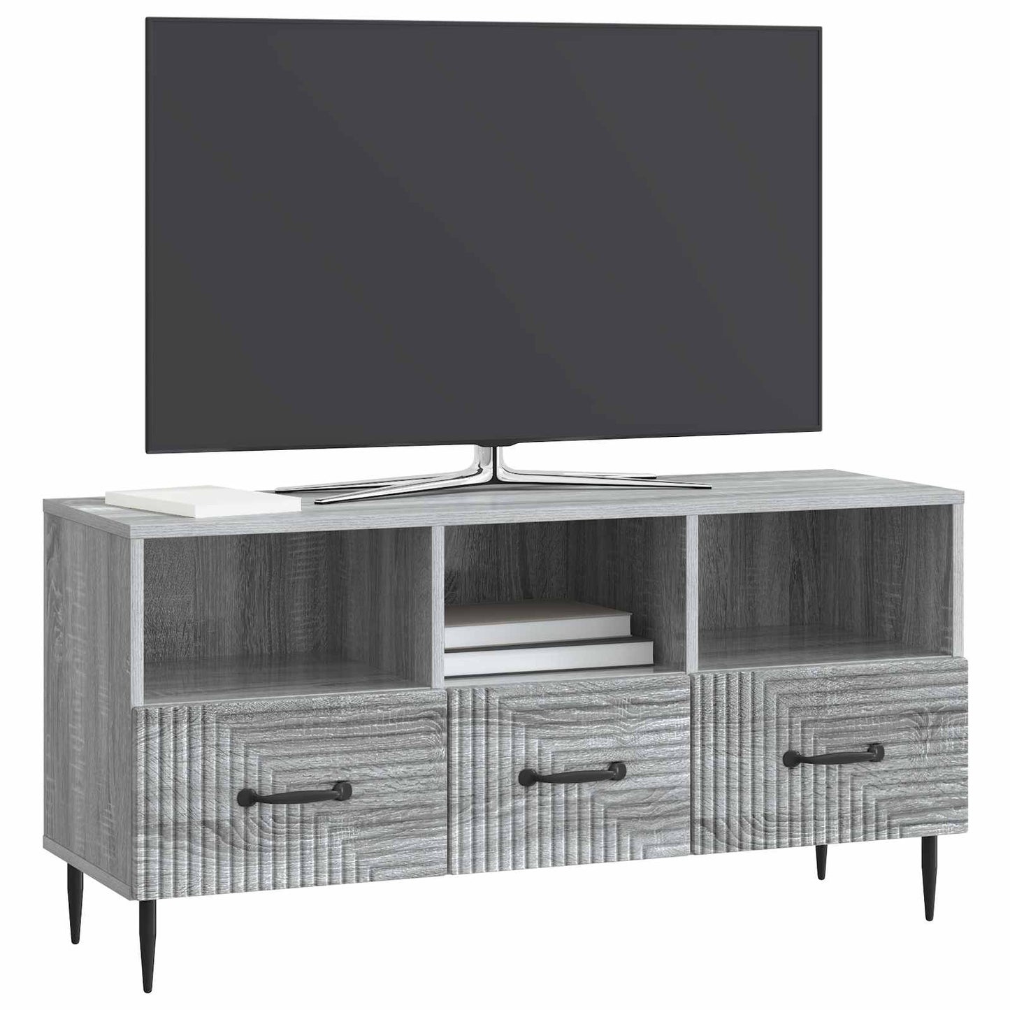TV szekrény fiókkal Szürke Sonoma 102 x 34,5 x 50 cm Szerelt Fa