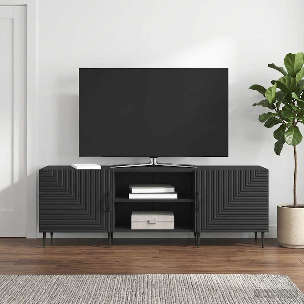 TV szekrény Fekete 150 x 31 x 50 cm Szerelt Fa