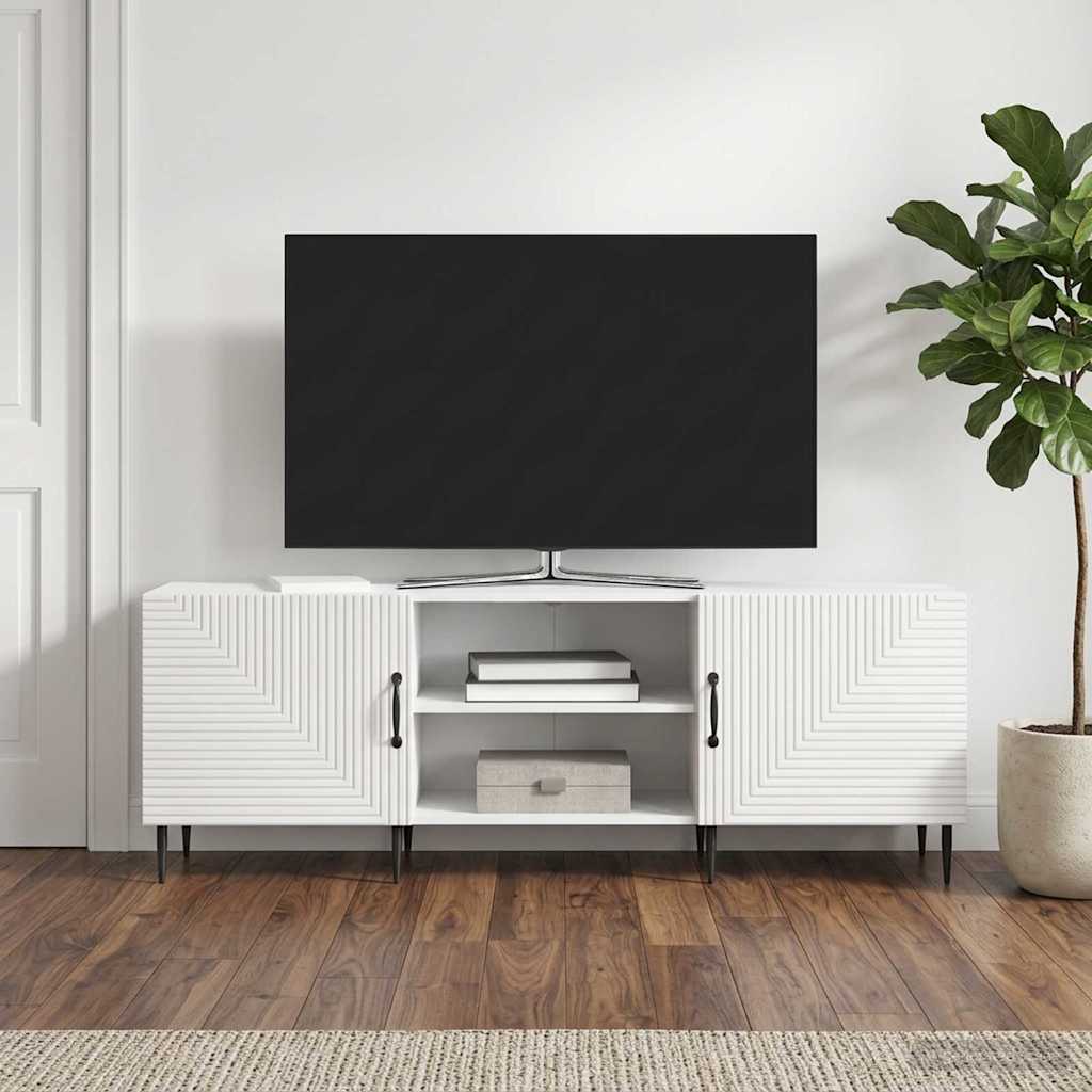 TV szekrény Magasfényű Fehér 150 x 31 x 50 cm Szerelt Fa