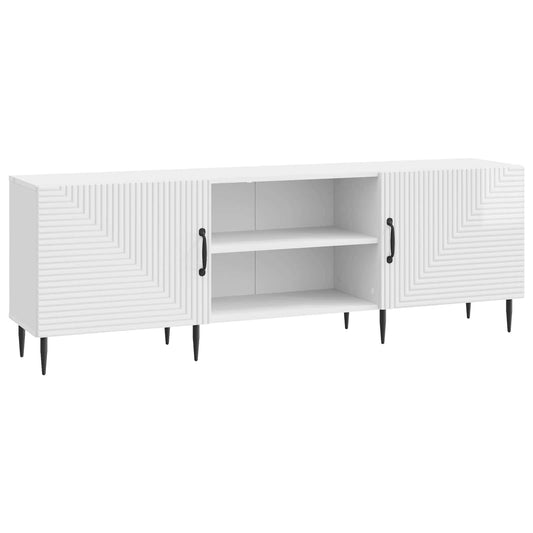 TV szekrény Magasfényű Fehér 150 x 31 x 50 cm Szerelt Fa