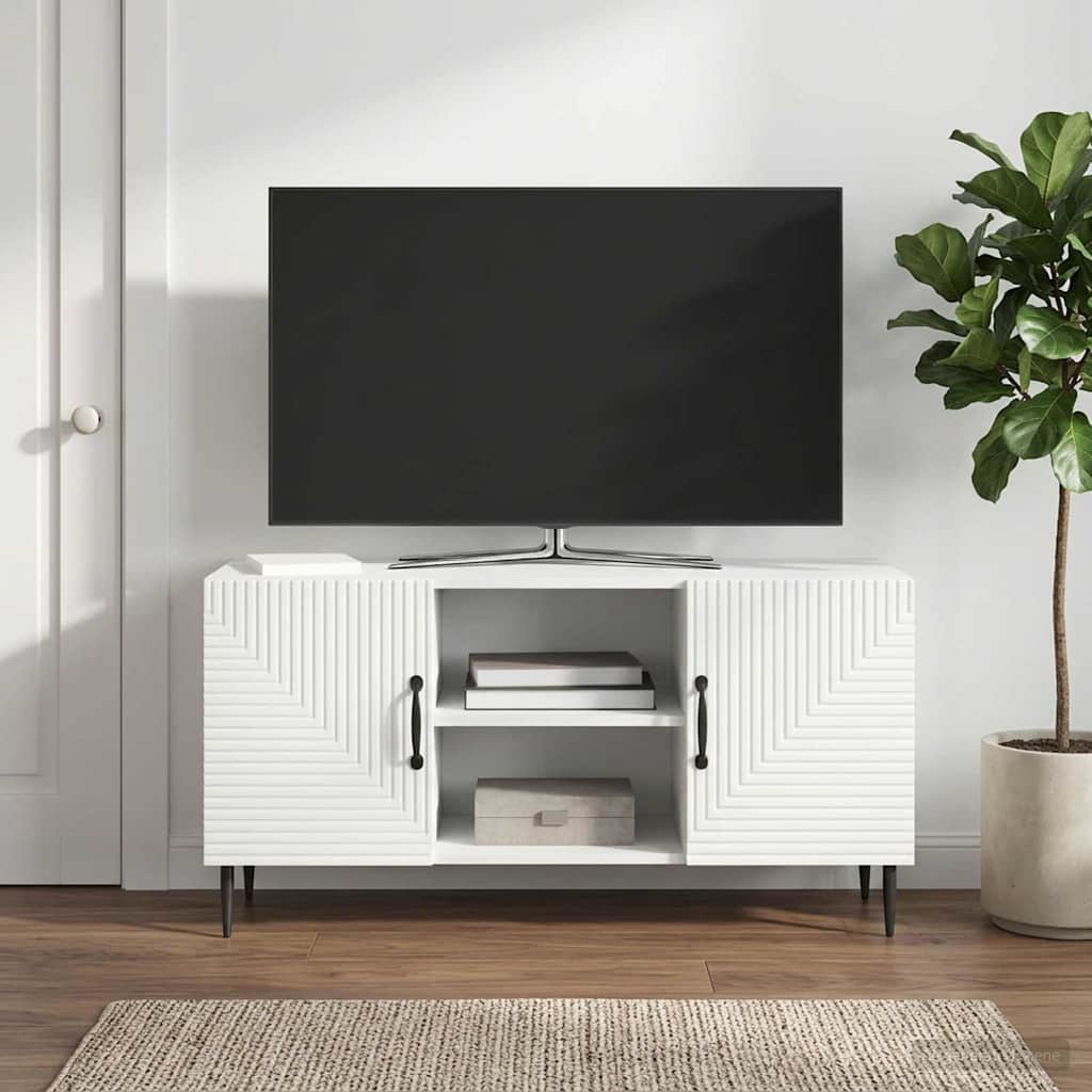 TV szekrény Fehér 102 x 34,5 x 50 cm Szerelt Fa