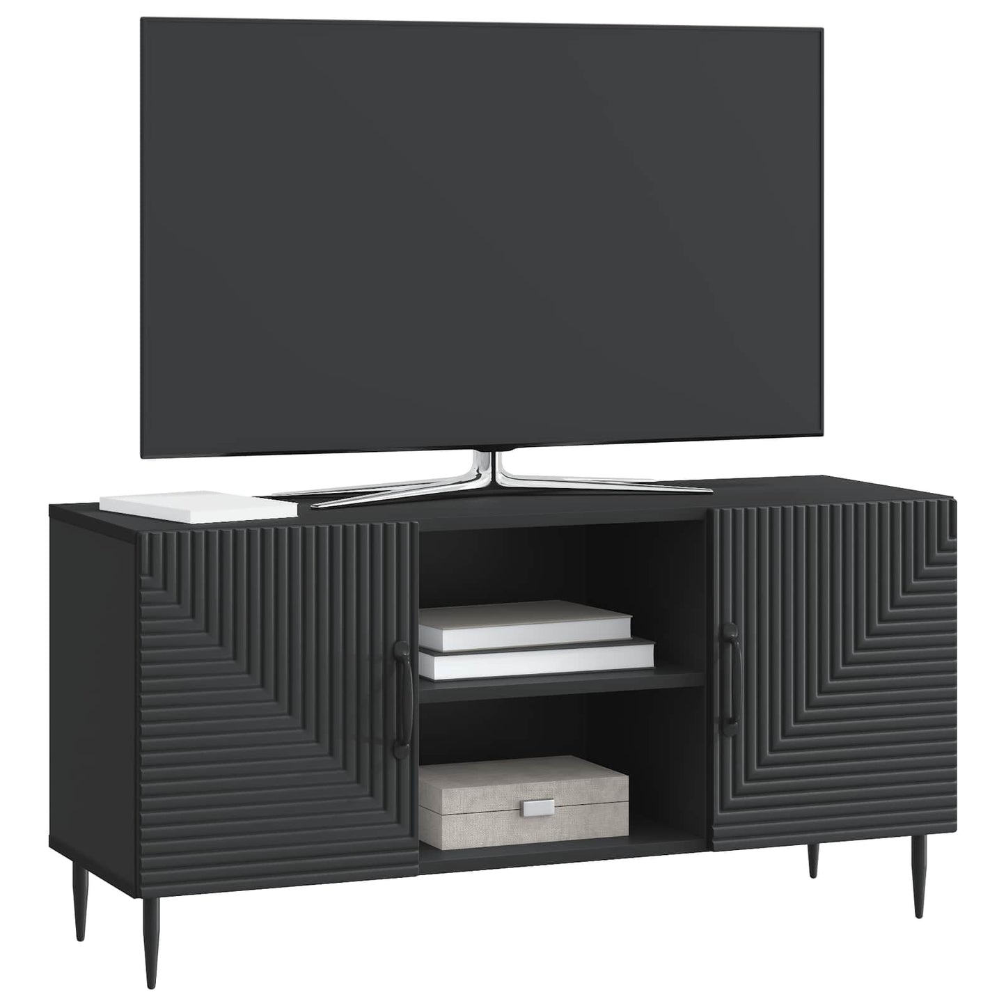 TV szekrény Fekete 102 x 34,5 x 50 cm Szerelt Fa