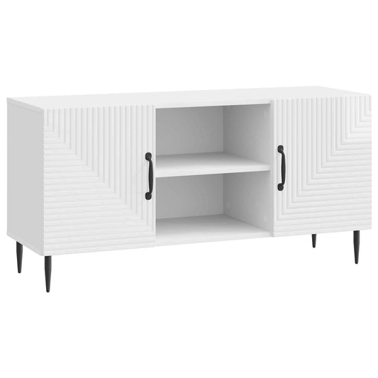 TV szekrény Magasfényű Fehér 102 x 34,5 x 50 cm Szerelt Fa