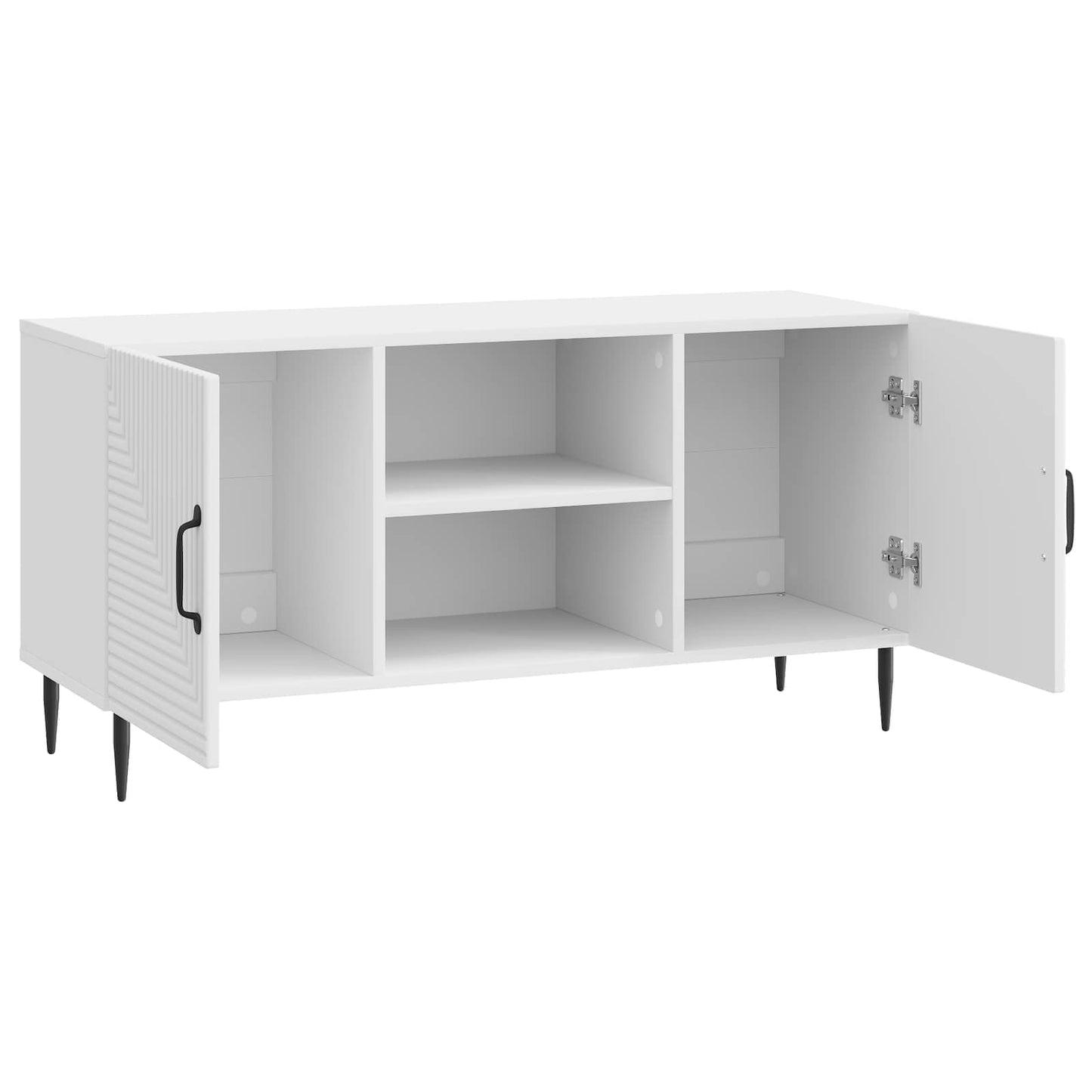 TV szekrény Magasfényű Fehér 102 x 34,5 x 50 cm Szerelt Fa