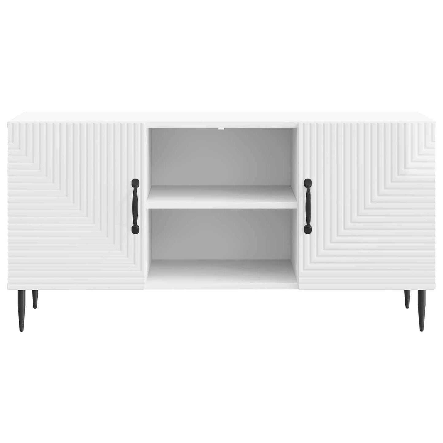 TV szekrény Magasfényű Fehér 102 x 34,5 x 50 cm Szerelt Fa