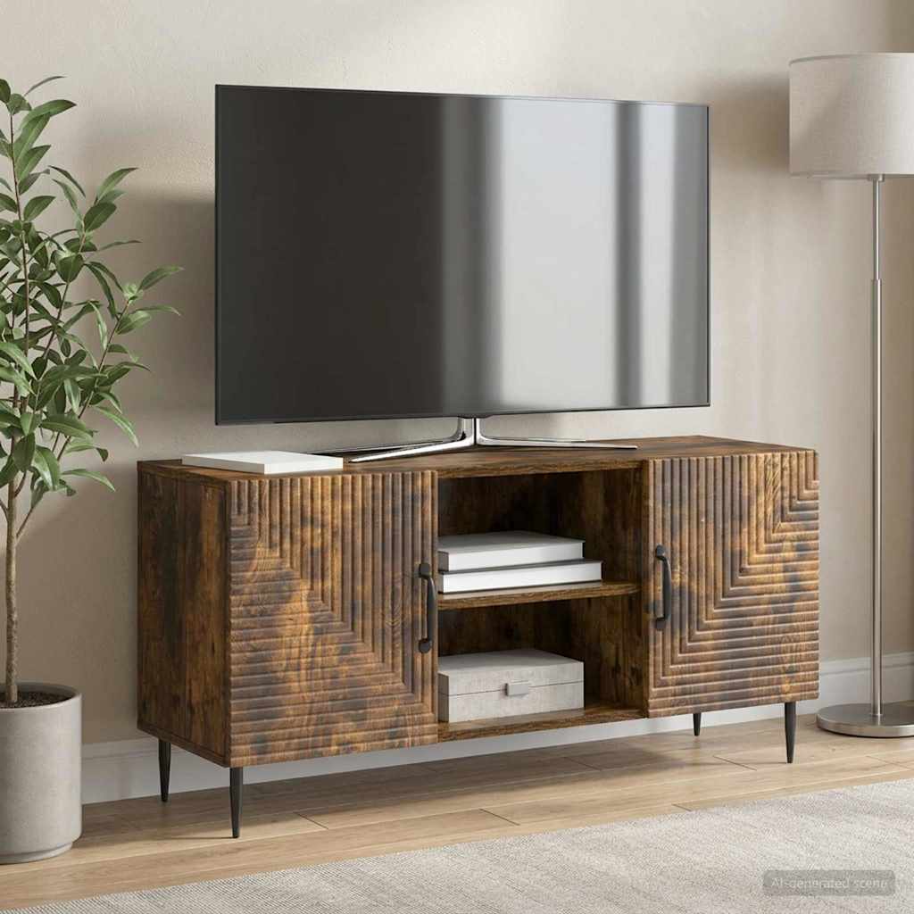 TV szekrény Füstös Tölgy 102 x 34,5 x 50 cm Szerelt Fa