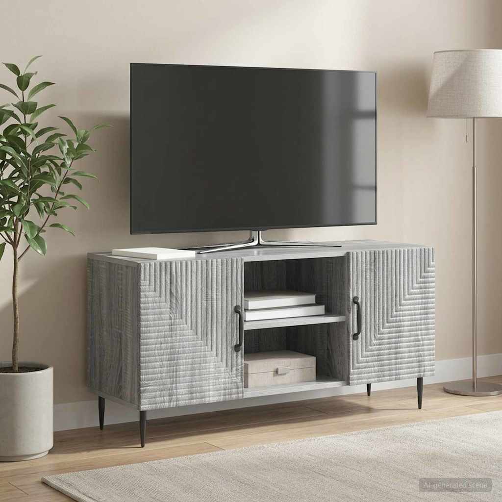 TV szekrény Szürke Sonoma 102 x 34,5 x 50 cm Szerelt Fa