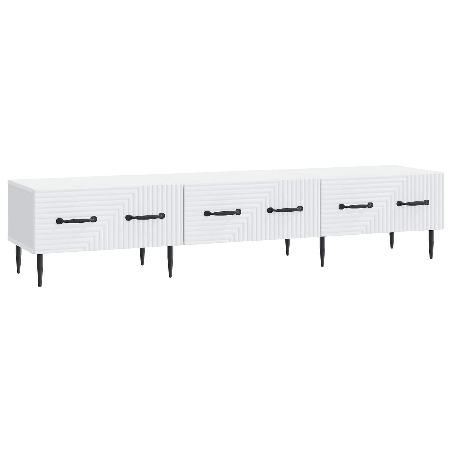 TV szekrény fiókkal Fehér 147 x 34,5 x 30 cm Szerelt Fa