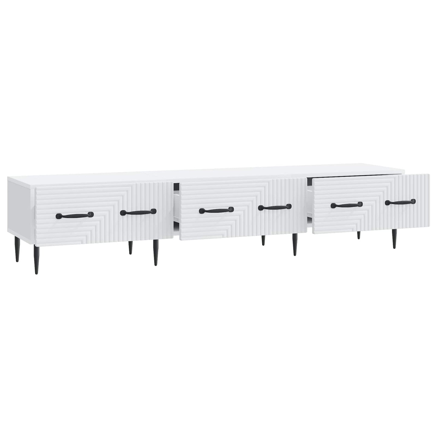 TV szekrény fiókkal Fehér 147 x 34,5 x 30 cm Szerelt Fa