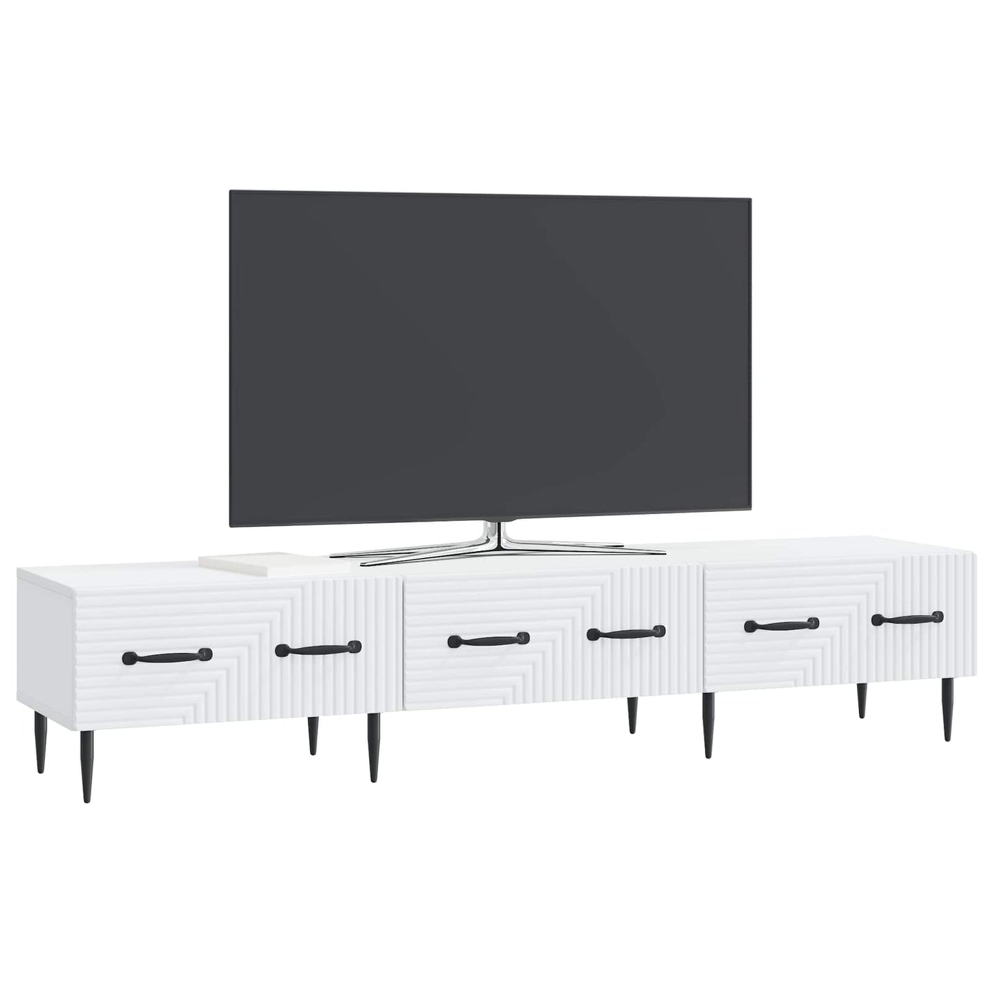 TV szekrény fiókkal Fehér 147 x 34,5 x 30 cm Szerelt Fa