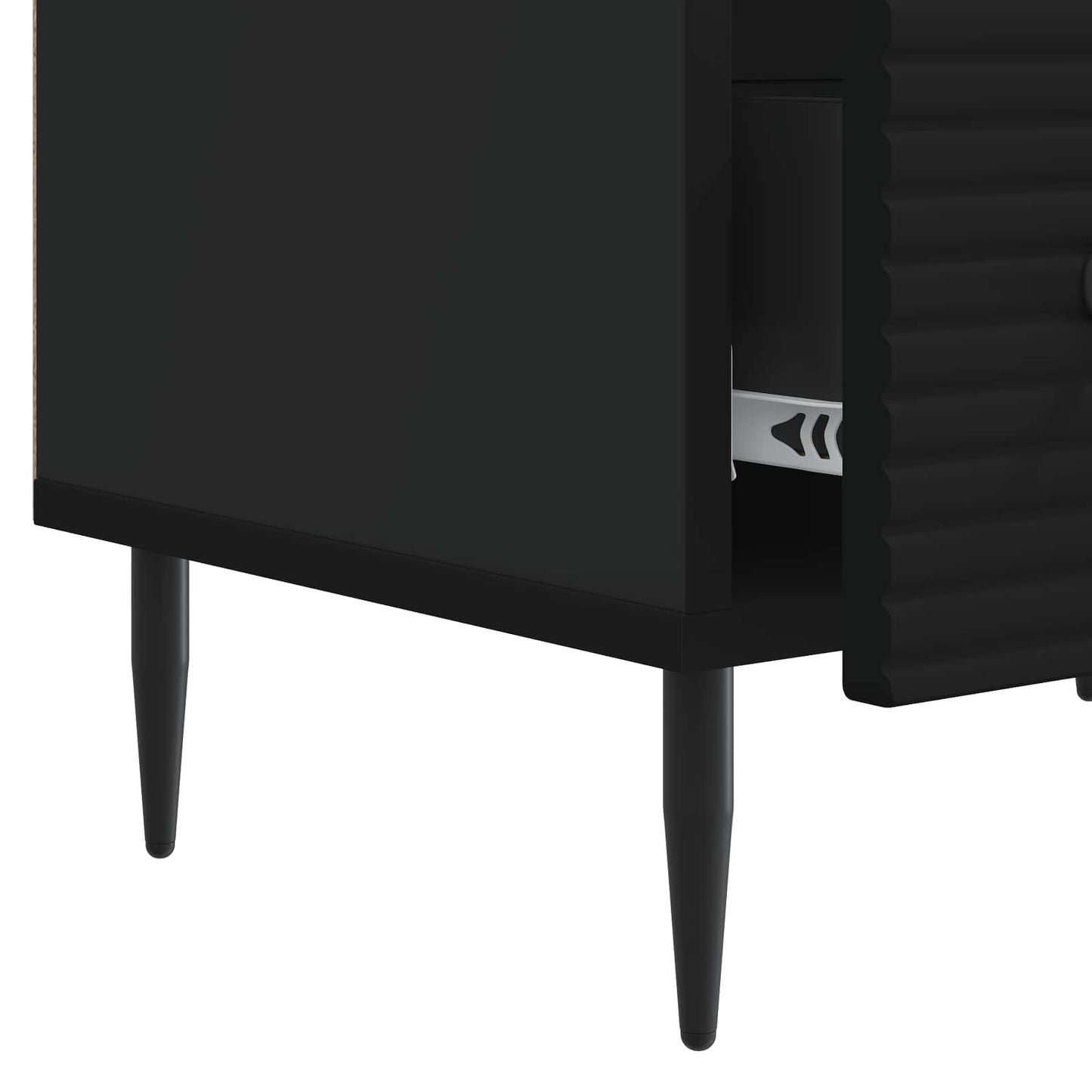 TV szekrény fiókkal Fekete 147 x 34,5 x 30 cm Szerelt Fa