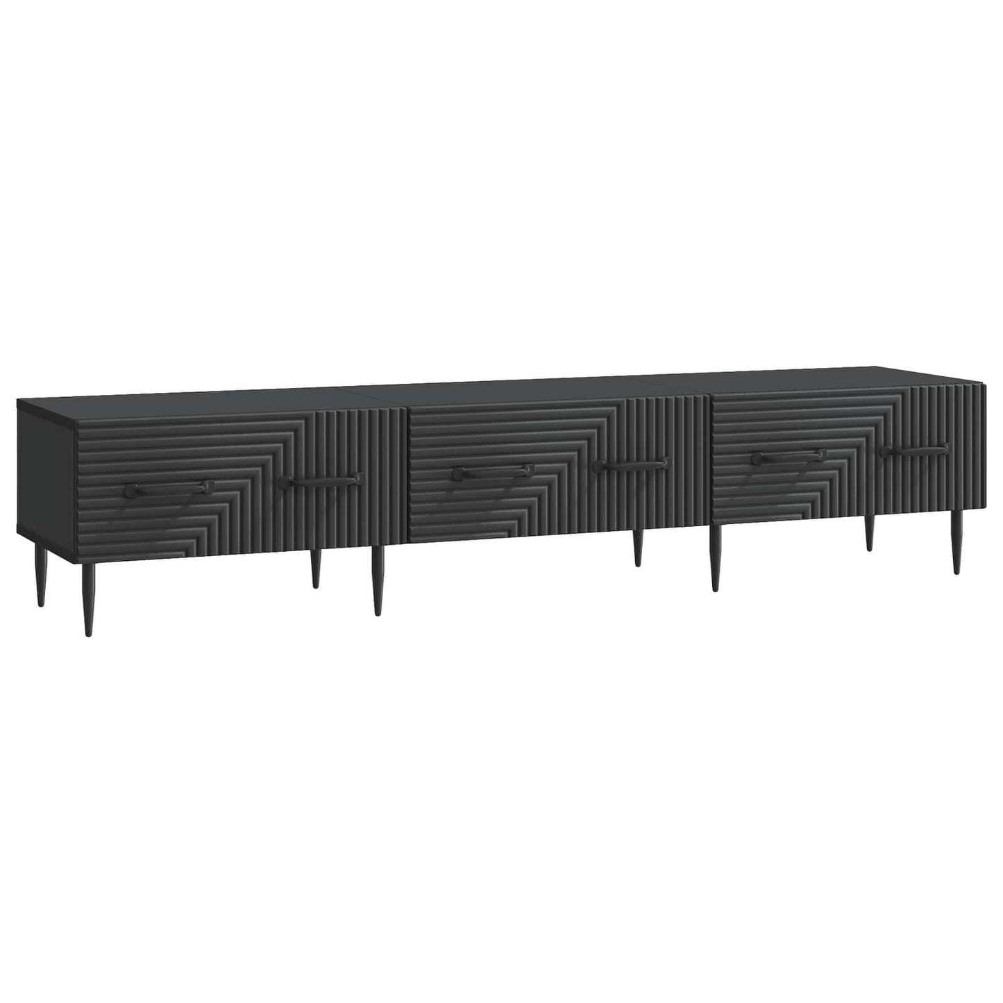 TV szekrény fiókkal Fekete 147 x 34,5 x 30 cm Szerelt Fa