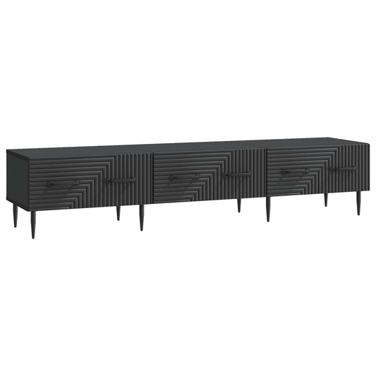 TV szekrény fiókkal Fekete 147 x 34,5 x 30 cm Szerelt Fa