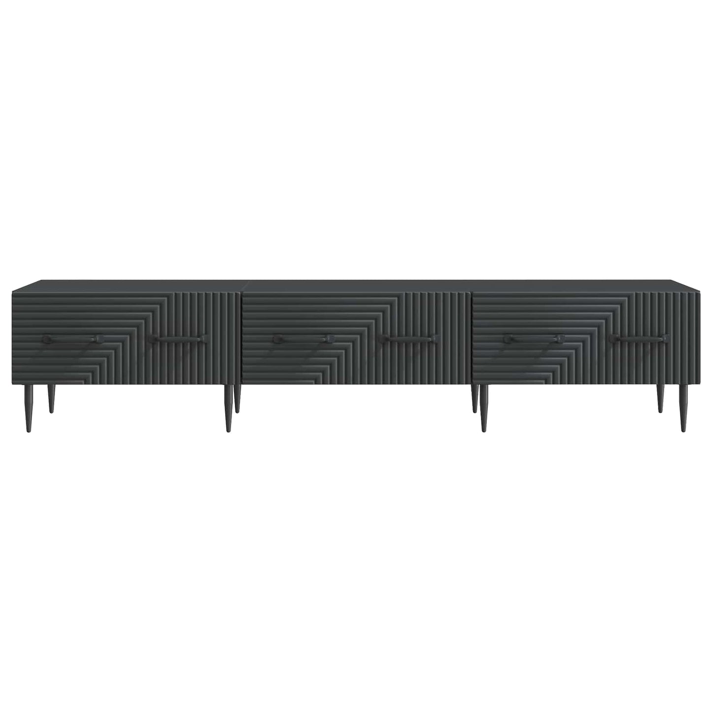 TV szekrény fiókkal Fekete 147 x 34,5 x 30 cm Szerelt Fa