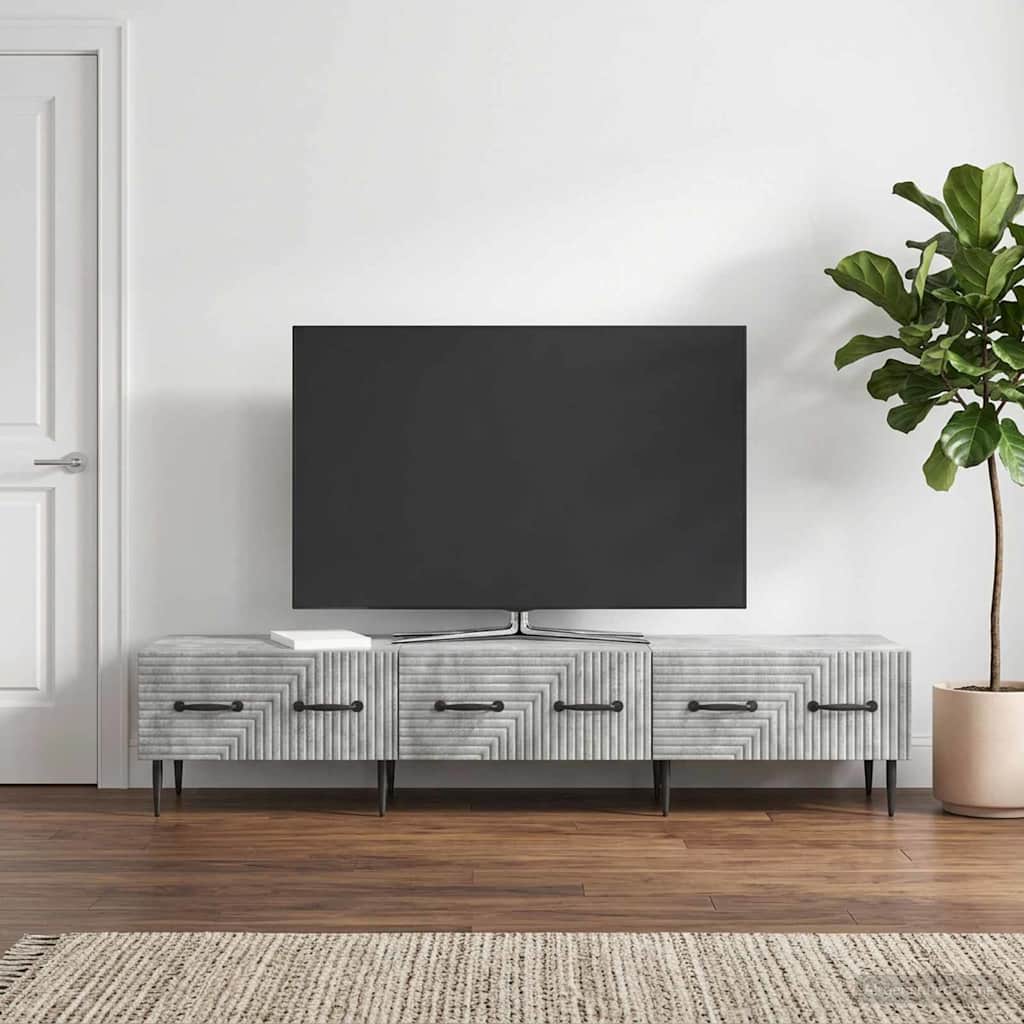 TV szekrény fiókkal Betonszürke 147 x 34,5 x 30 cm Szerelt Fa