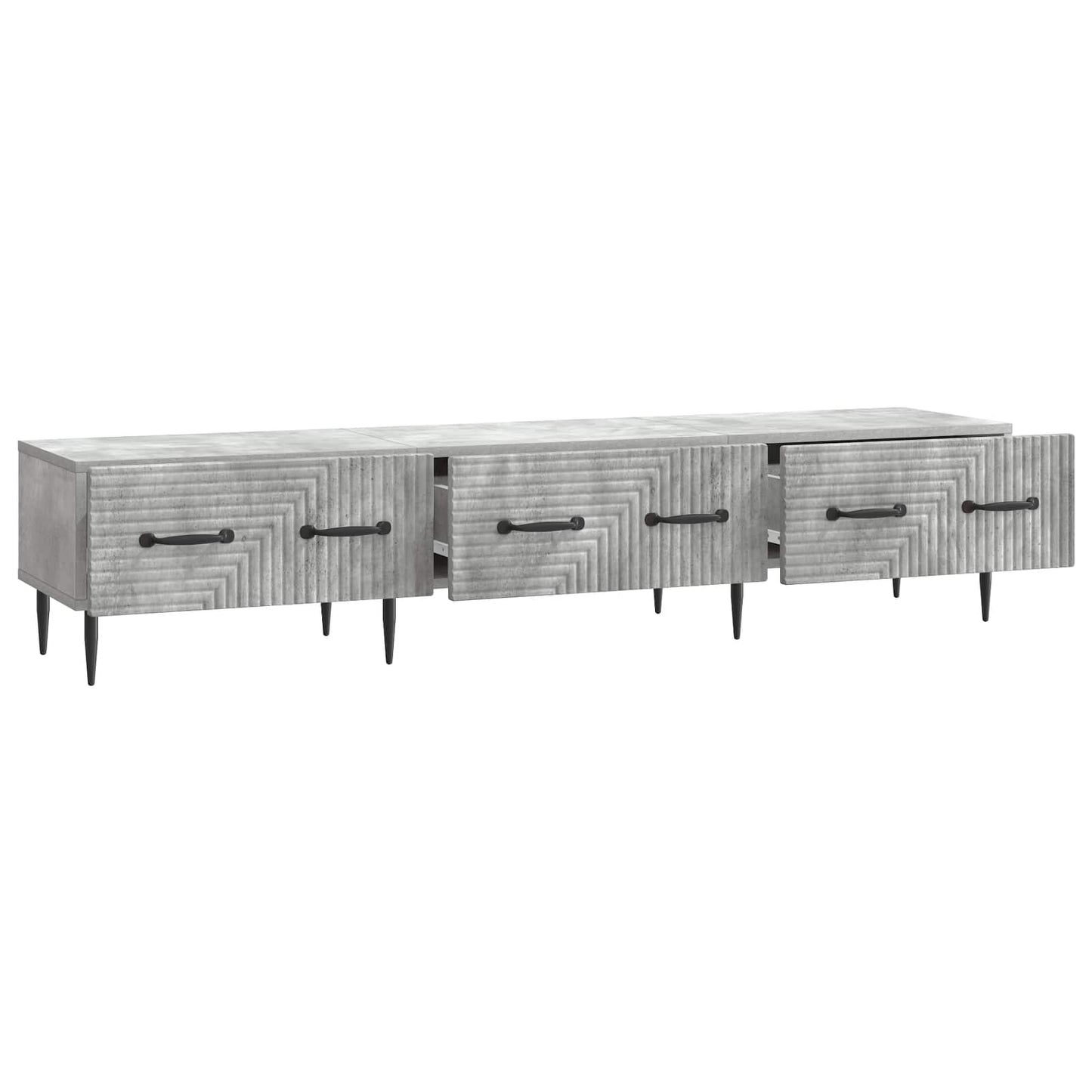 TV szekrény fiókkal Betonszürke 147 x 34,5 x 30 cm Szerelt Fa