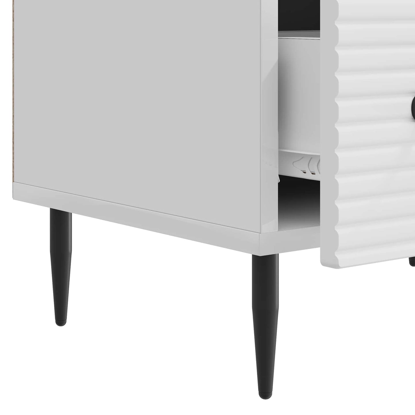TV szekrény Magasfényű Fehér 147 x 34,5 x 30 cm Szerelt Fa