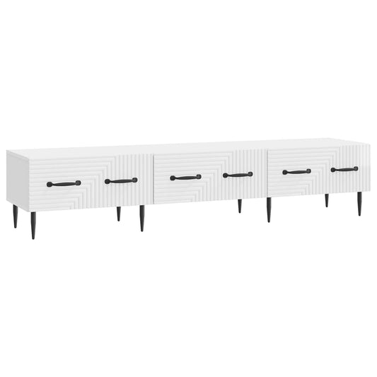 TV szekrény Magasfényű Fehér 147 x 34,5 x 30 cm Szerelt Fa