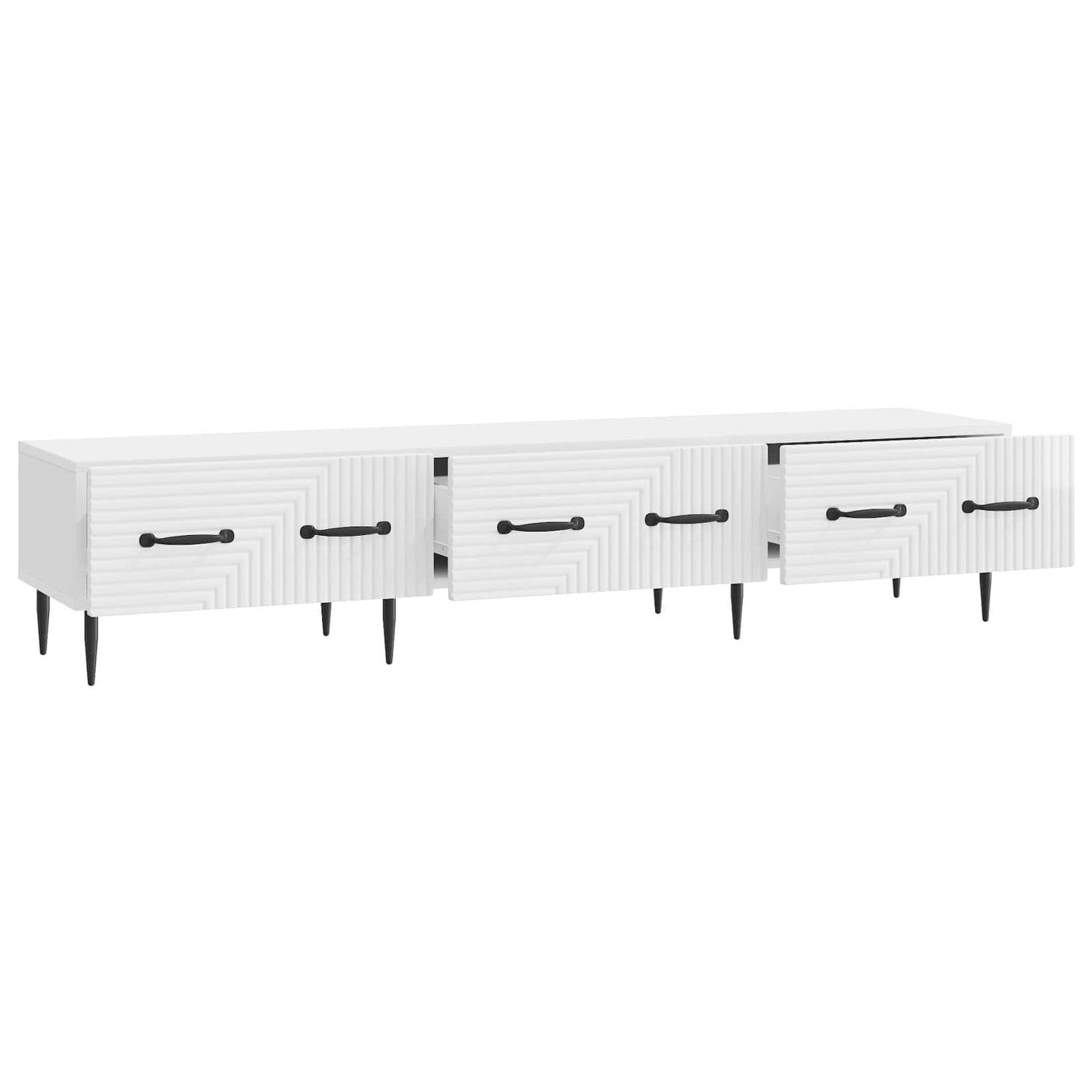 TV szekrény Magasfényű Fehér 147 x 34,5 x 30 cm Szerelt Fa