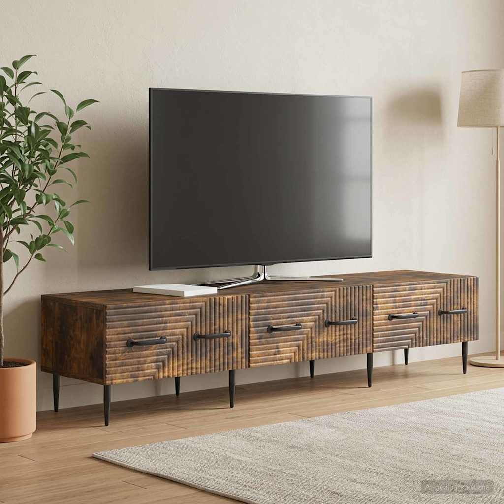 TV szekrény fiókkal Füstös Tölgy 147 x 34,5 x 30 cm Szerelt Fa