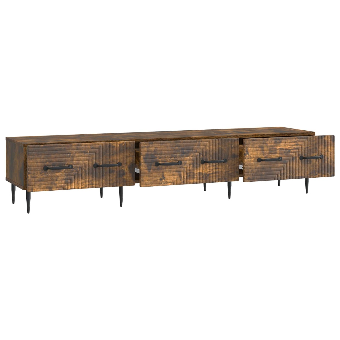TV szekrény fiókkal Füstös Tölgy 147 x 34,5 x 30 cm Szerelt Fa