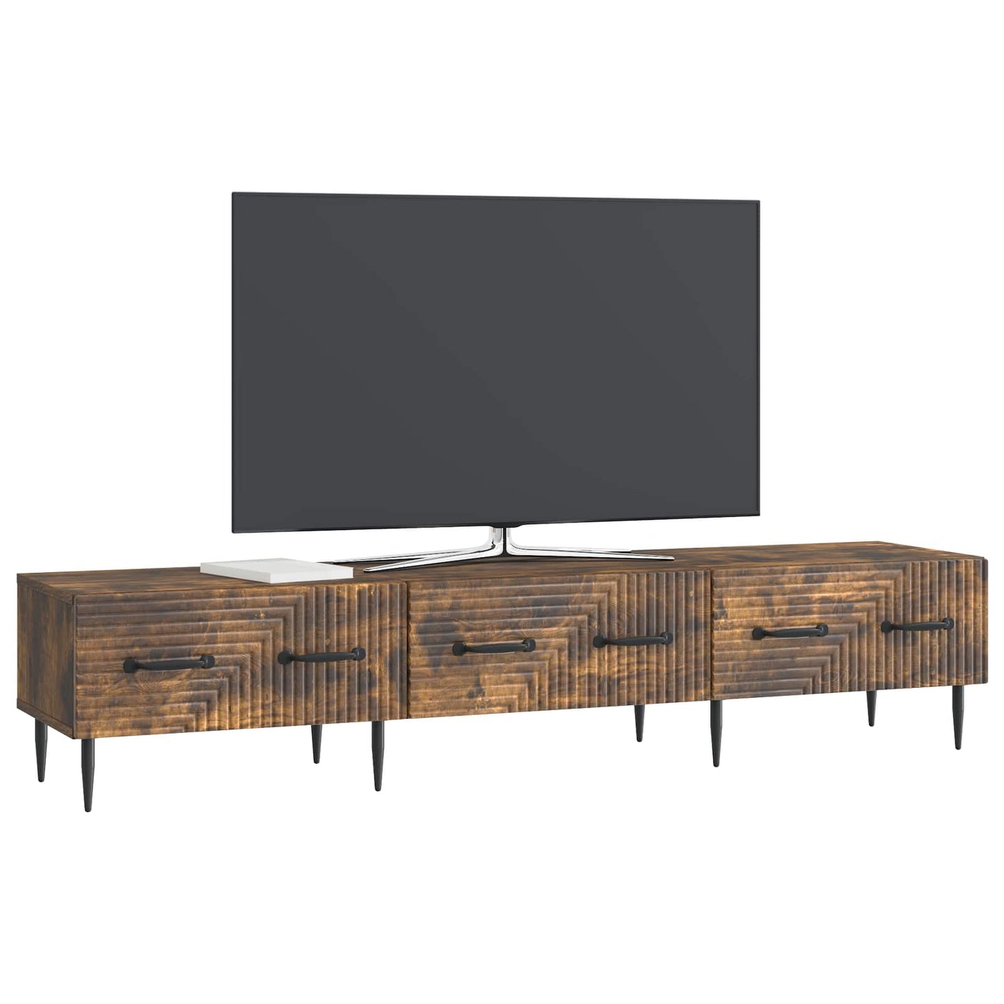 TV szekrény fiókkal Füstös Tölgy 147 x 34,5 x 30 cm Szerelt Fa