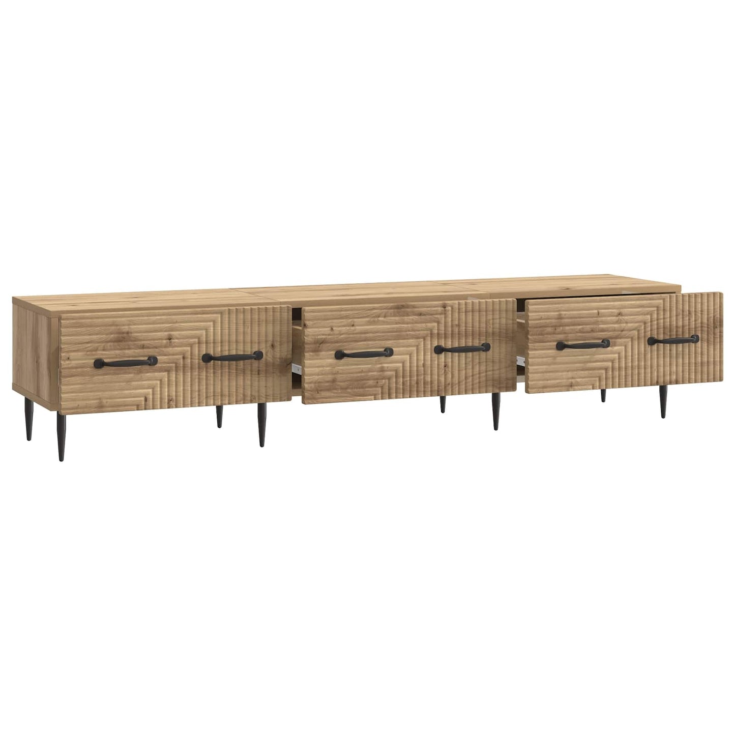 TV szekrény 147 x 34,5 x 30 cm Kézműves Tölgy Szerelt Fa