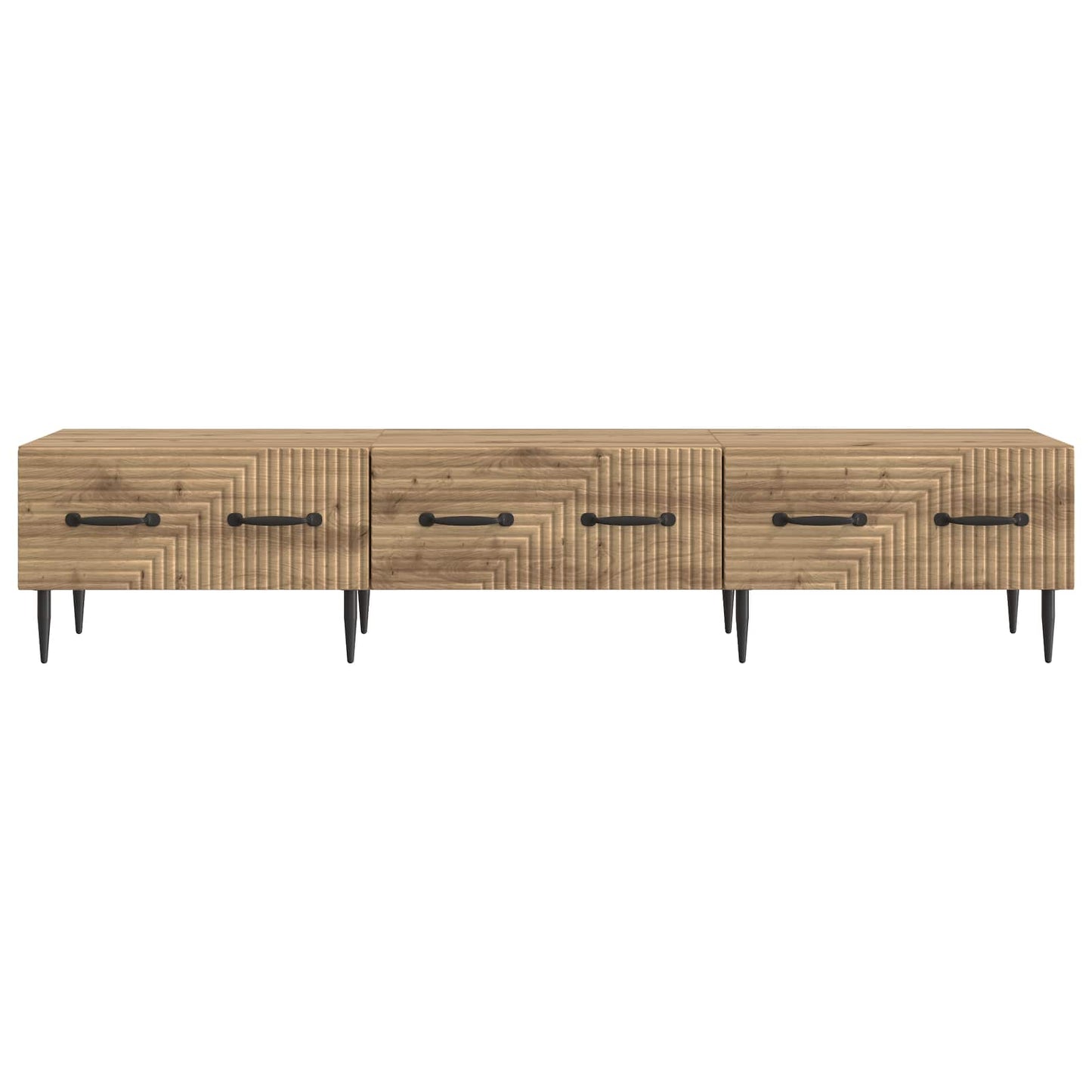 TV szekrény 147 x 34,5 x 30 cm Kézműves Tölgy Szerelt Fa