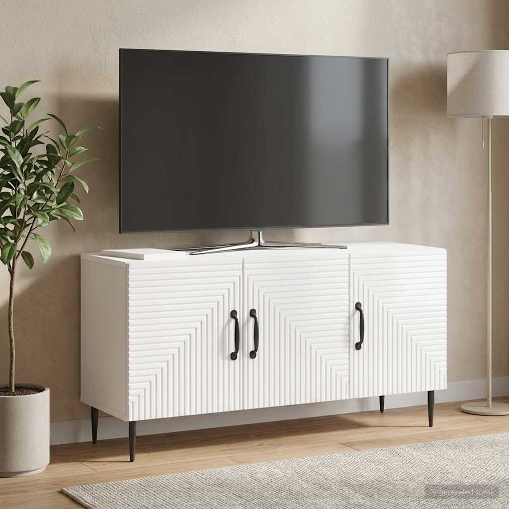 TV szekrény Magasfényű Fehér 99 x 34,5 x 50 cm Szerelt Fa