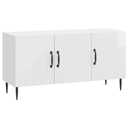 TV szekrény Magasfényű Fehér 99 x 34,5 x 50 cm Szerelt Fa