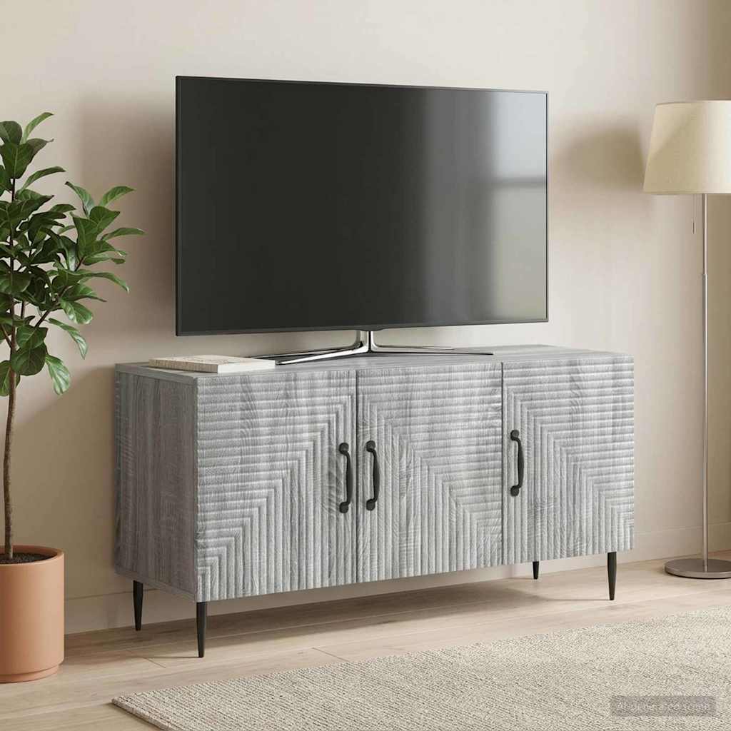TV szekrény Szürke Sonoma 99 x 34,5 x 50 cm Szerelt Fa