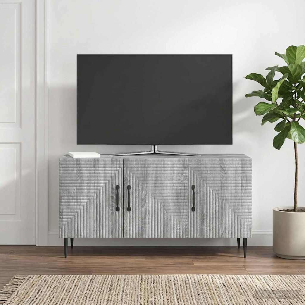 TV szekrény Szürke Sonoma 99 x 34,5 x 50 cm Szerelt Fa