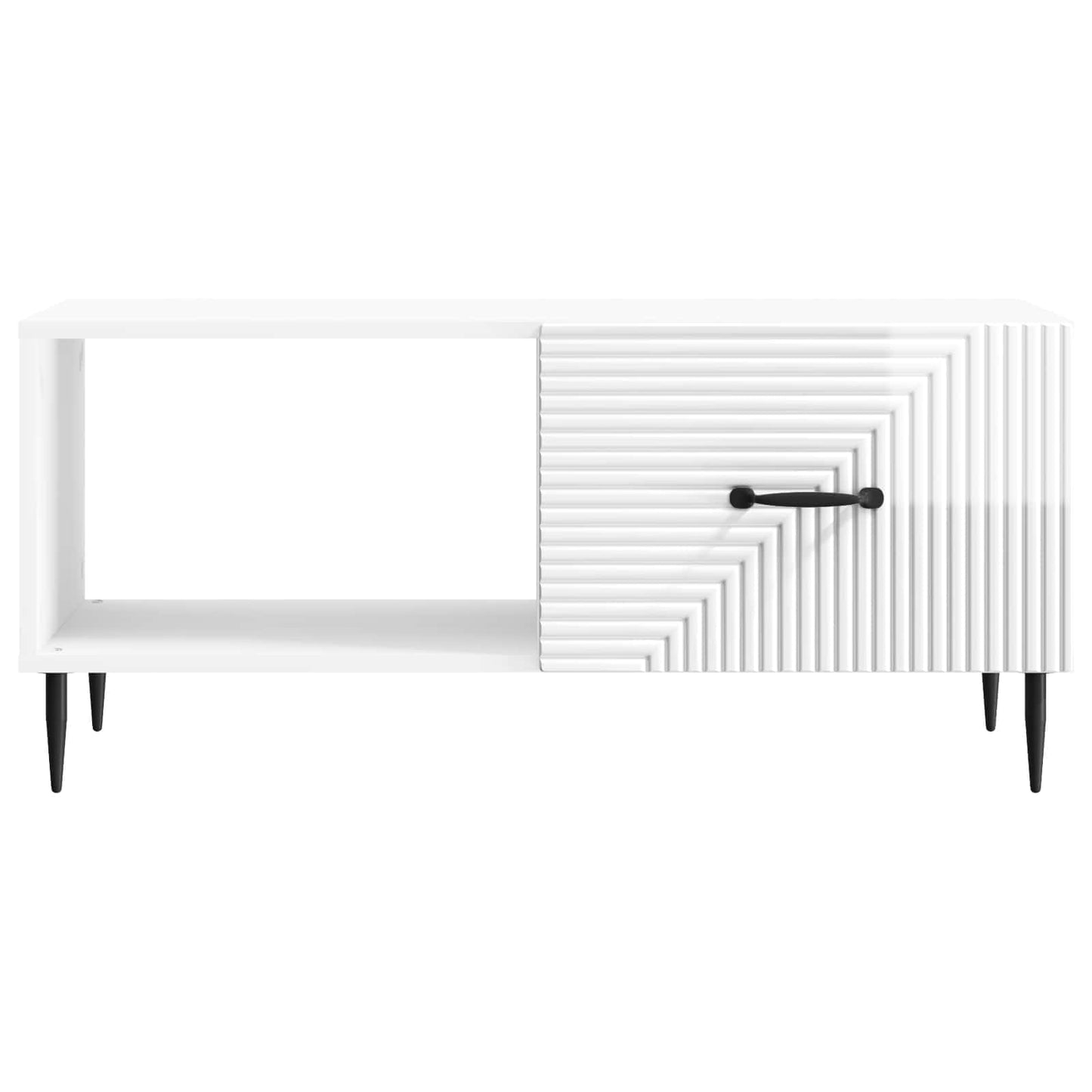 Dohányzóasztal Magasfényű Fehér 90 x 50 x 40 cm Szerelt Fa