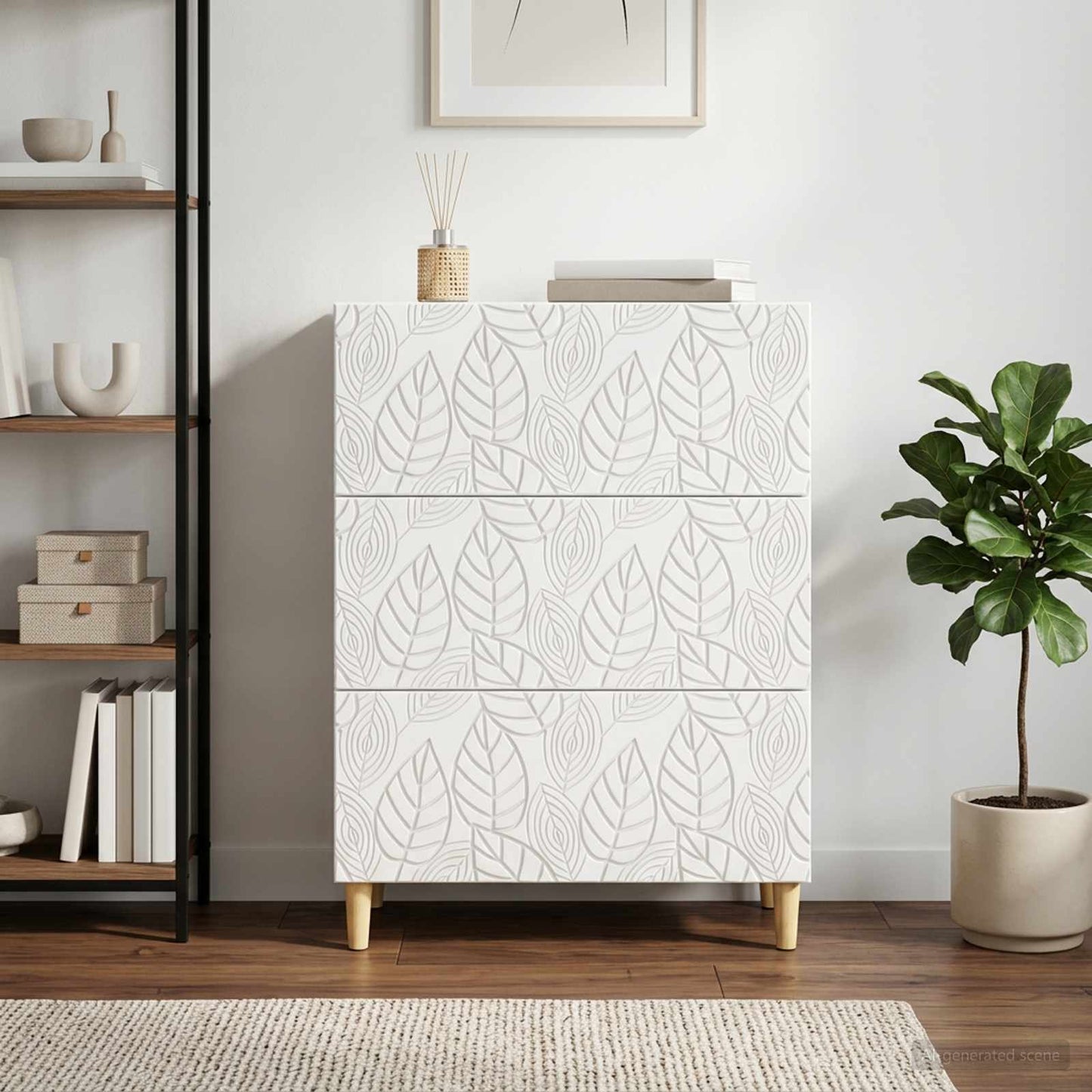 Fiókos szekrény Magasfényű Fehér 66 x 34,5 x 90 cm Szerelt Fa