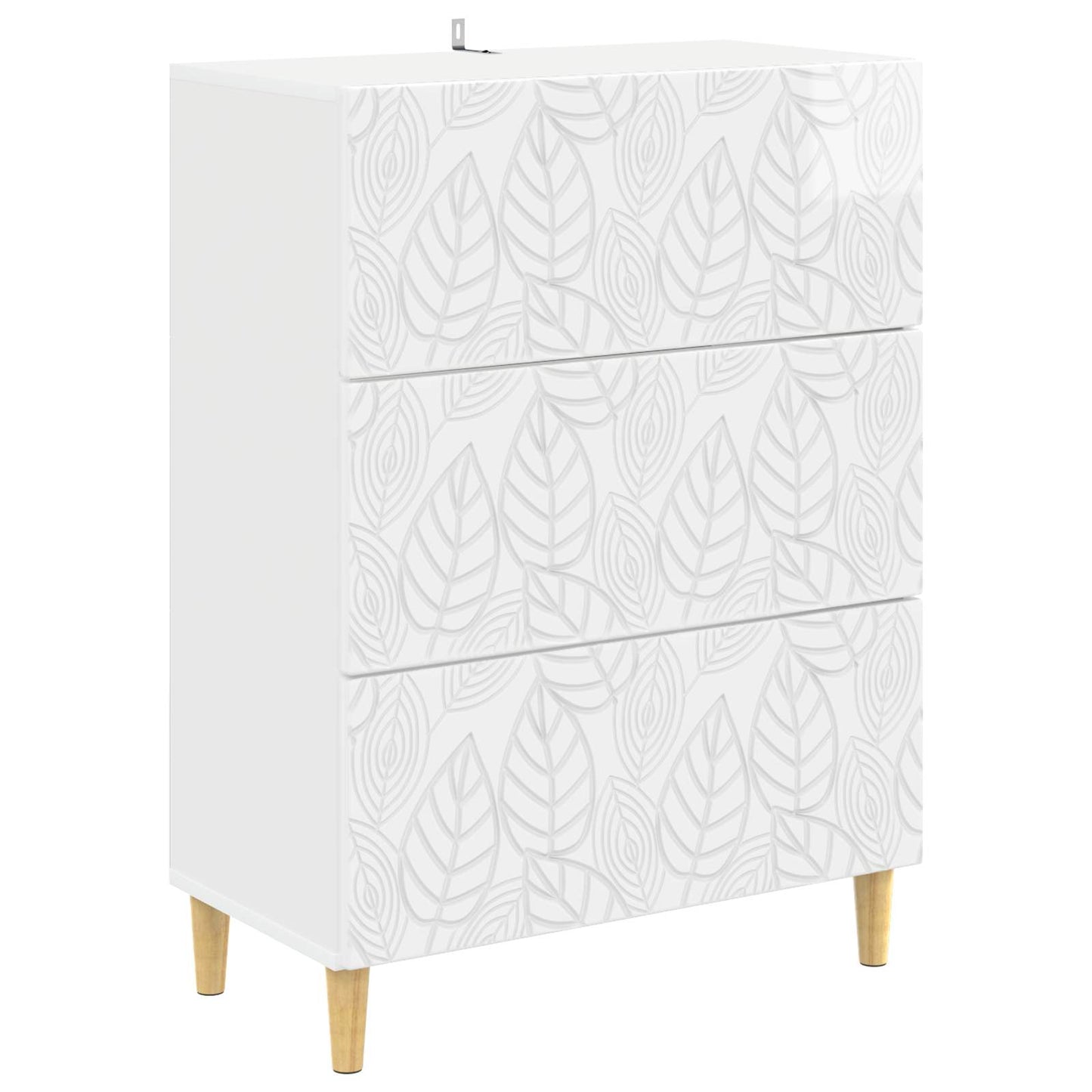 Fiókos szekrény Magasfényű Fehér 66 x 34,5 x 90 cm Szerelt Fa