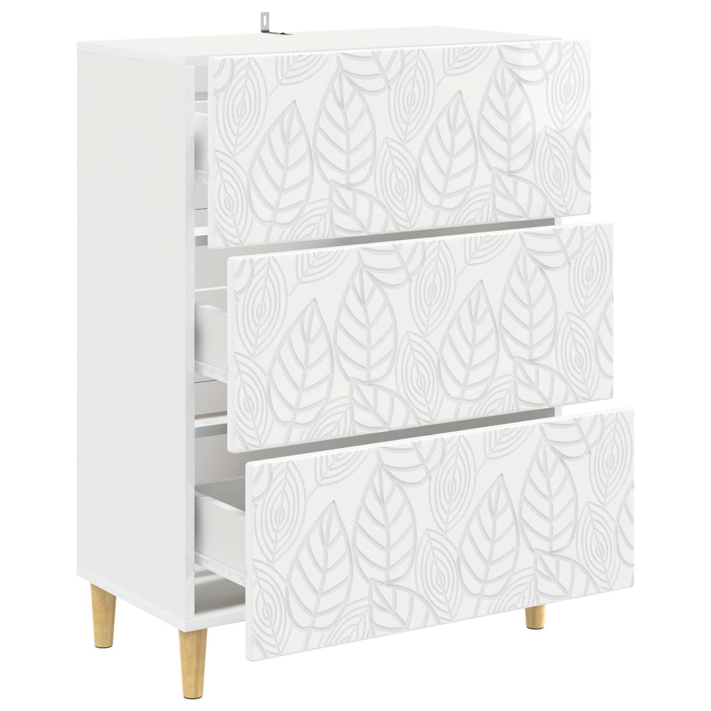 Fiókos szekrény Magasfényű Fehér 66 x 34,5 x 90 cm Szerelt Fa