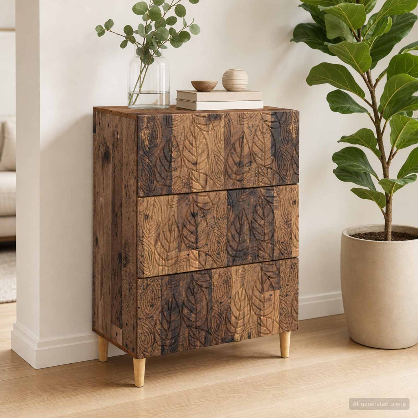 Fiókos szekrény Antik Fa 66 x 34,5 x 90 cm Szerelt Fa