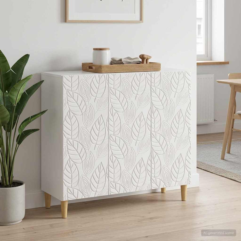 Széf Magasfényű Fehér 89 x 34,5 x 80 cm Szerelt Fa