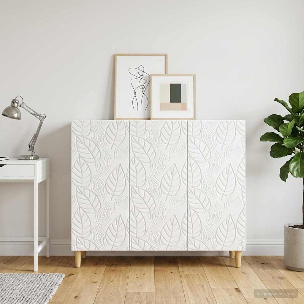 Széf Magasfényű Fehér 89 x 34,5 x 80 cm Szerelt Fa