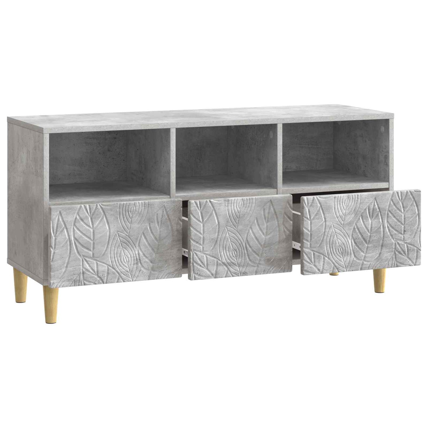 TV szekrény 102 x 34,5 x 50 cm Betonszürke Szerelt Fa