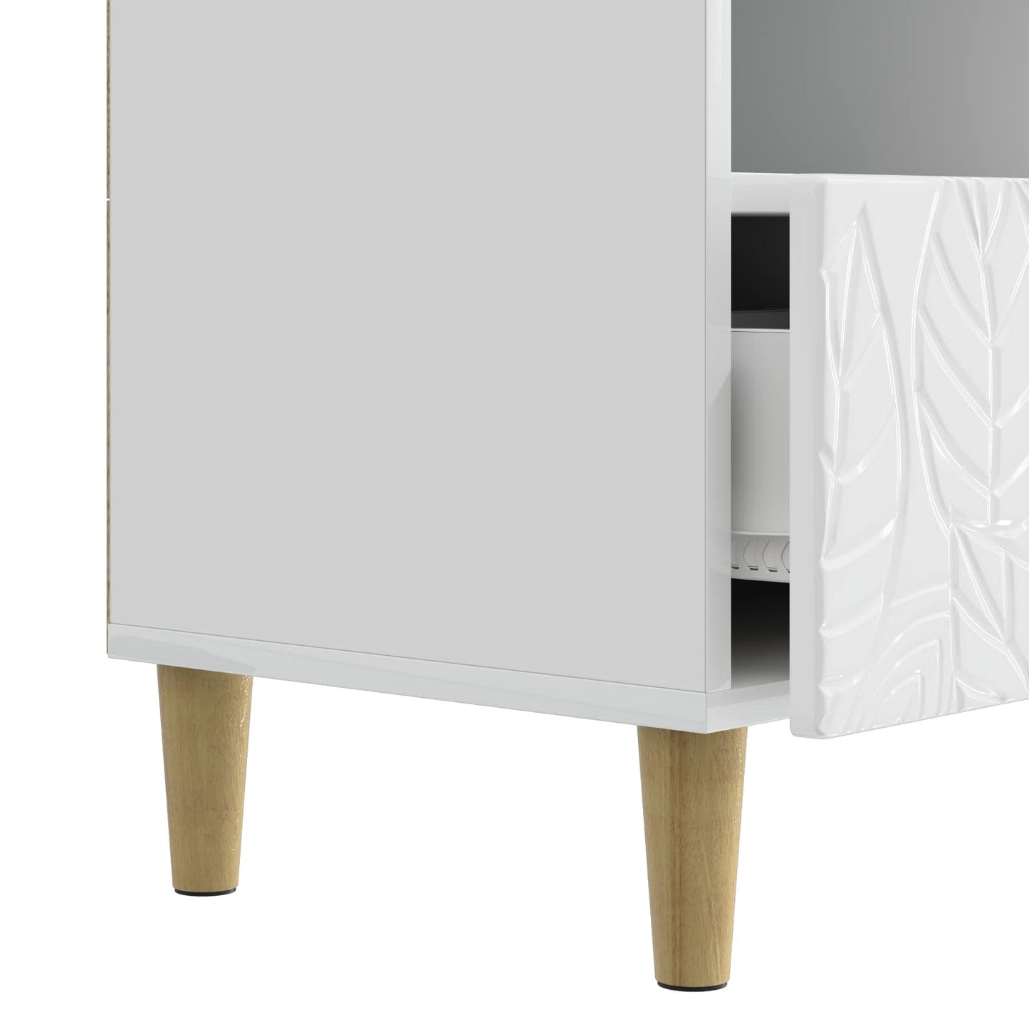 TV szekrény 102 x 34,5 x 50 cm Magasfényű Fehér Szerelt Fa