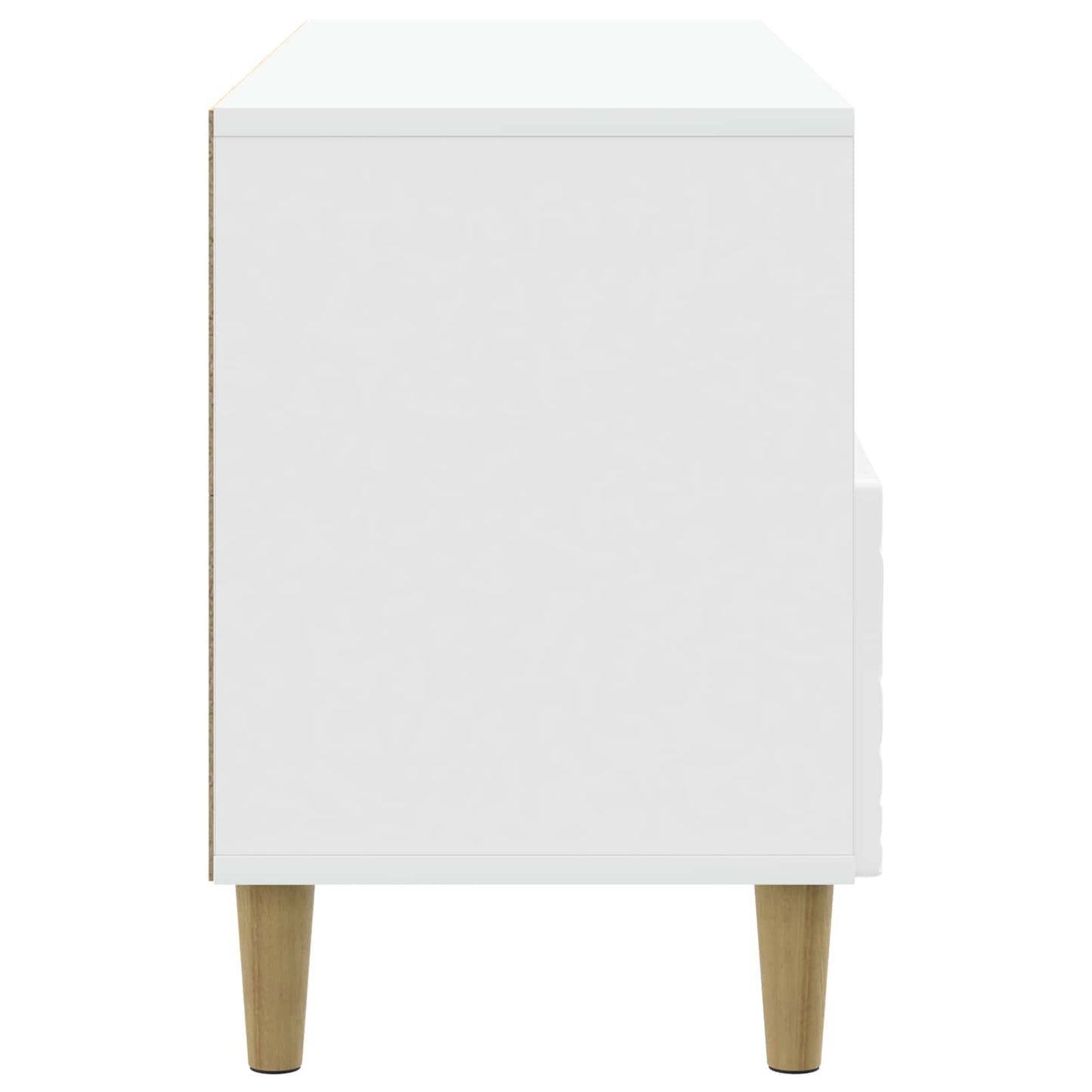 TV szekrény 102 x 34,5 x 50 cm Magasfényű Fehér Szerelt Fa